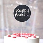 caketopper -cake topper -taart topper -happy birthday topper -zwarte taarttopper -zwarte taart topper - verjaardag topper-- Verjaardag Cake Topper Bling Sparkle- Decoratie Teken Ge