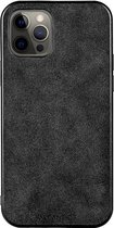 iPhone 12 Pro Max Hoesje Alcantara 2020 - Zwart