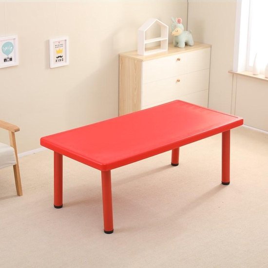 vertel het me Schurend Getuigen Kindertafel, stevige kunststof tafel rood 120 x 60 cm | bol.com