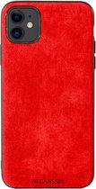 iPhone 11 Hoesje Alcantara 2020 - Rood