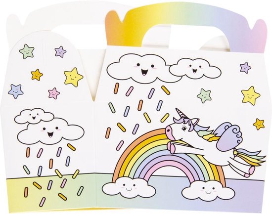 Boîte à friandises Licorne | Distribution | Boîte Unicorn 12,5 x 12 x 6 CM | 3 pièces
