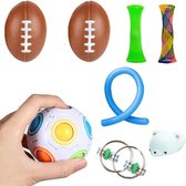Fidget toys pakket - fidgets set - onder de 25 euro - bal - friemel ring - squishy - mesh-and-marble - rope - 8 stuks Fidget toys pakket - fidgets set - onder de 25 euro - bal - friemel ring - squishy - mesh-and-marble - rope - 8 stuks
