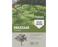 Pokon Graszaad Schaduw - 250gr - Gazonzaad - Geschikt voor 10m² tot 15m² - Speciaal voor een schaduwrijk gazon
