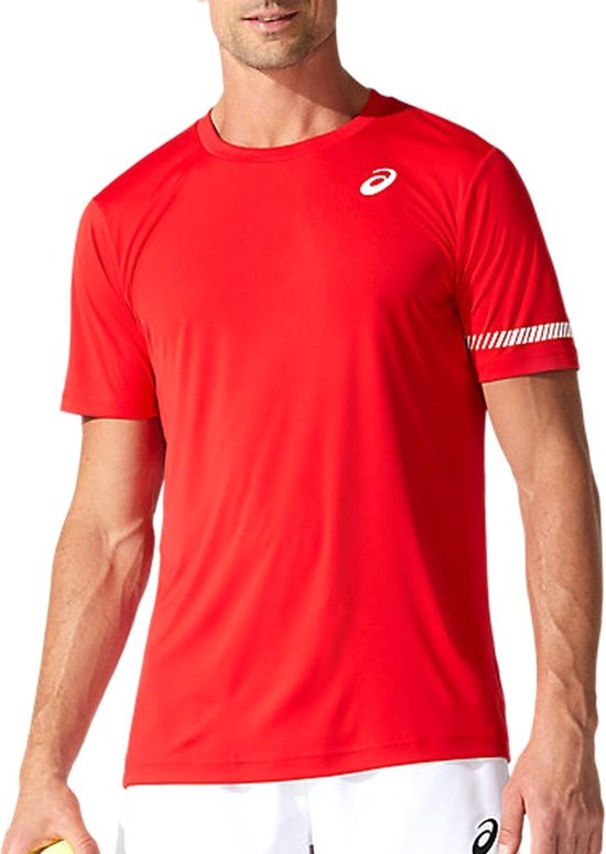 Asics - Court Men Short Sleeve Tee - Rouge - Homme - Taille XL