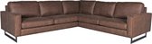 Nancy's Hoekbank Arezzo - Microfiber - 2-Zits + Hoek + 2-Zits - Bank - Hoekbanken - Bruin - 250 x 85 x 250 cm