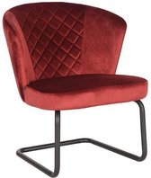 Nancy's Fauteuil Flow - Stoel - Fauteuils - Industrieel - Fluweel - Rood - 65 x 65 x 81 cm