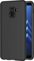 Samsung A8 2018 Hoesje - Samsung galaxy A8 2018 hoesje zwart siliconen case hoes cover hoesjes
