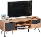 Nancy's Pampa TV-Meubel - TV-Ladekast - Dressoir - Kabelmanagement - Opbergruimte -  L140 x B39,5 x H49,5 cm -  Lades - Hout - Metaal - Grijs