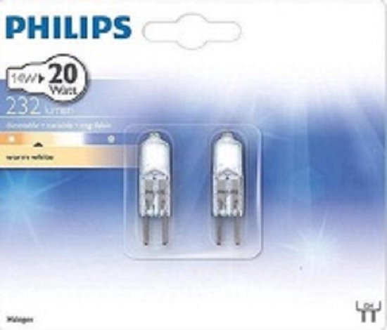 Philips G4 12v 14watt (20W) Steeklampje Halogeen (2 stuks) | bol.com