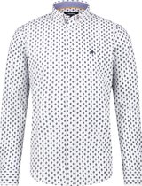 Haze&Finn Overhemd Print Wit/Navy (MC15-0110-41 - White-Navyleaves)