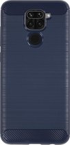 BMAX Carbon soft case hoesje geschikt voor Xiaomi Redmi Note 9S / Soft cover / Telefoonhoesje / Beschermhoesje / Telefoonbescherming - Blauw