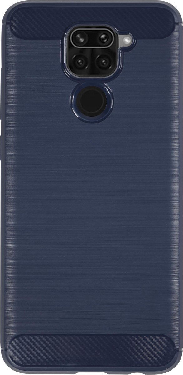 BMAX Carbon soft case hoesje geschikt voor Xiaomi Redmi Note 9S / Soft cover / Telefoonhoesje / Beschermhoesje / Telefoonbescherming - Blauw