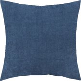 Oneiro's Luxe Sierkussen RIBBEL Velvet Blauw - 45 x 45 cm - bruin - sierkussens - Nylon - polyester - luipaard - interieur - kussens woonkamer - kussens - woonaccessoires - sierkussens groen