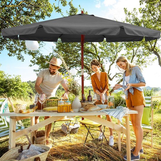 Kingsleeve Parasol 330cm – UV Bescherming 80+ Waterafstotend - Antraciet