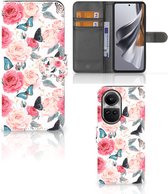 Smartphone Hoesje Geschikt voor OPPO Reno10 | 10 Pro Flipcase Cadeautjes voor Moederdag Butterfly Roses