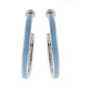 Behave Oorbellen - oorstekers - oorringen - zilver kleur - blauw - 3.3cm