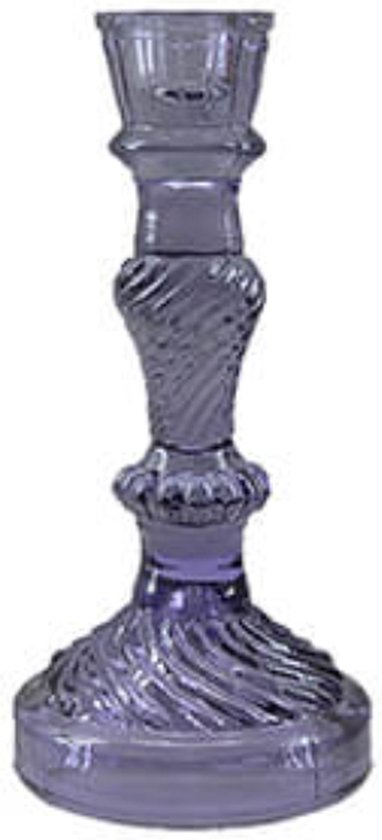 Kandelaars en kaarsenhouders - glazen kandelaar - kleurrijke kandelaar - paars - by Mooss - Hoog 20cm