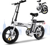 Hitway Elektrische Fiets - Opvouwbaar E-Bike - 16 Inch - 12Ah - Wit