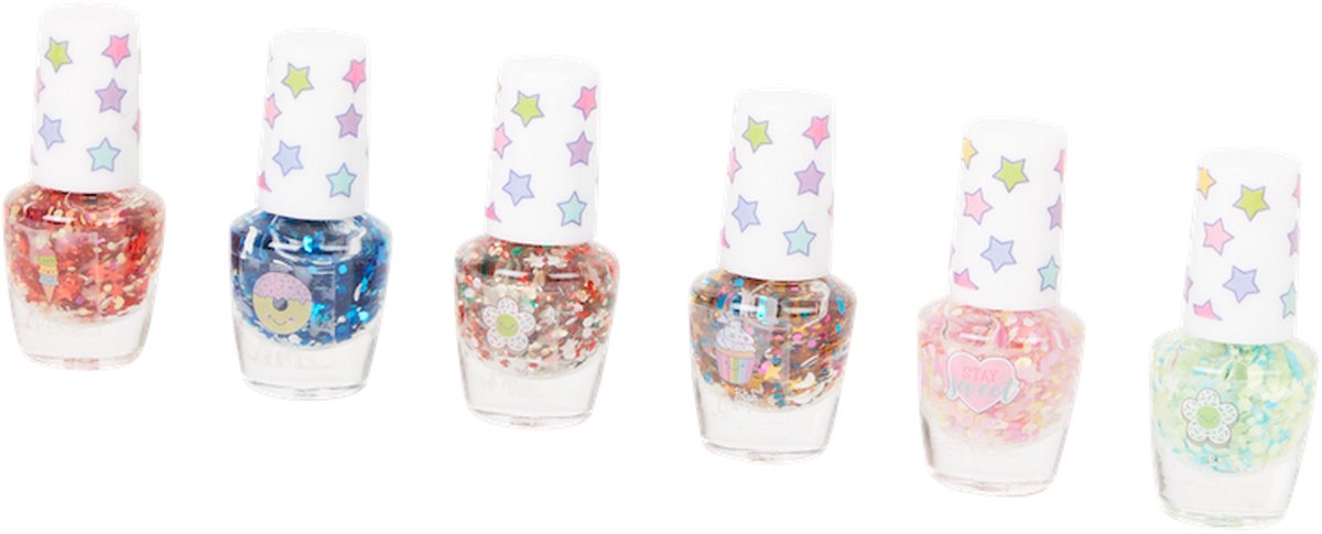 Goedkoopste 6 dagen nagellak voor kinderen | Multicolor glitters | Verschillende varianten | Nagellak met glitters | Glitter nagellak | Fun voor kids