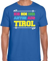 Bellatio Decorations Apres ski t-shirt voor heren - anton aus tirol - blauw - apres ski/wintersport XL