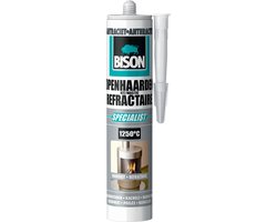 Bison Openhaardenkit koker 530 g, vuurvaste afdichtingskit, reparaties, afdichtingen openhaarden, kachels, schoorstenen, hittebestendige kit tot 1250ºC