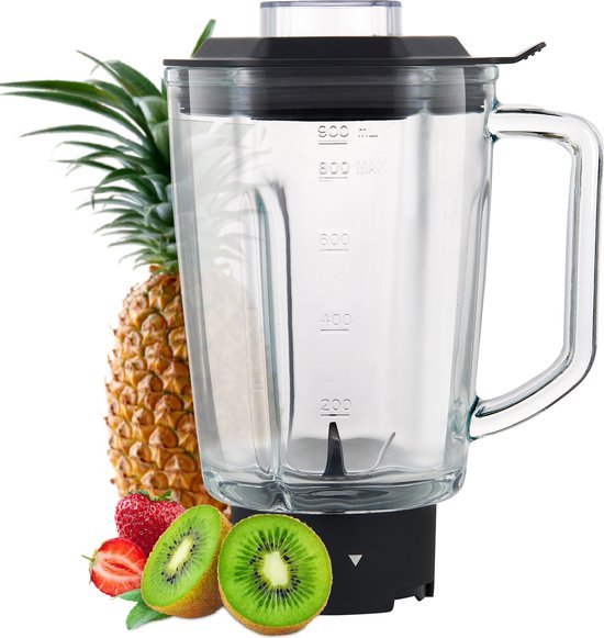 Foto: Moa extra glazen kan voor blender sterke blenderkan geschikt voor de mini blender mb10 900ml mbj10