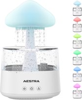 Regenwolk Luchtbevochtiger - Aestra - White Noise Machine - Slaaptrainer - Aroma Diffuser - Nachtlamp - Nachtlampje - Bureaulamp - Regendruppels