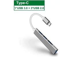 USB3.0 Hub - 4-poorts - Mini-hub- Multi Splitter - Hoge Snelheid 5Gbps voor Pc Computer USB - Multipoort type C