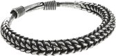 Behave Armband - verstelbare bangle in kabel design - zilver kleur - 19 cm