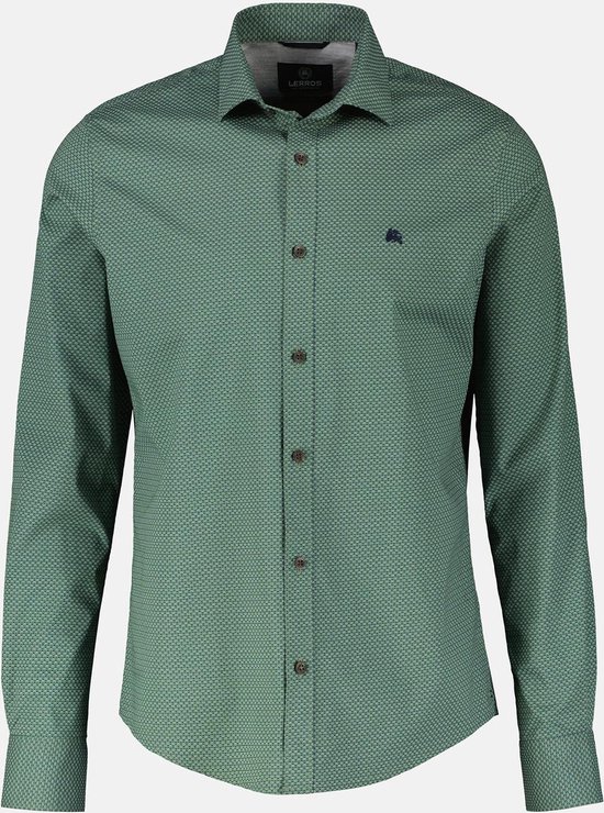 Lerros Overhemd Poplin Overhemd Met Haaienkraag 23d1372 612 Sage Green Mannen Maat - XL