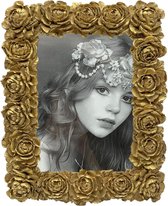 Barok Bloemen Fotolijst met Gouden Accenten – Perfect voor Dierbare Herinneringen
