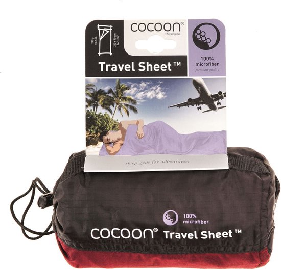 Cocoon TravelSheet - Lakenzak - Microfiber - Cranberry van Cocoon — afbeelding 3