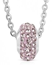 Montebello Ketting Maya Pink - 316L Staal - Shamballa - 10x6mm - 45cm