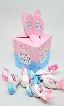 5 doosjes gender reveal toverballen roze kleur voor onthulling in verwachting meisje