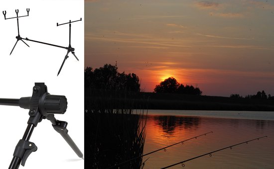 X2 Basis - Rodpod - 3-Rod - voor 3 Hengels - Zwart - Verstelbaar - Karpervissen — afbeelding 4