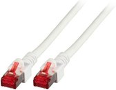 EFB RJ45 patchkabel S/FTP Cat.6 LSZH 0,15 m wit zuiver koper gelaagde opdruk op knikbescherming gepatenteerd