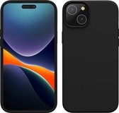 kwmobile telefoonhoesje geschikt voor iPhone 15 Plus - Hoesje met siliconen coating - Smartphone case in zwart