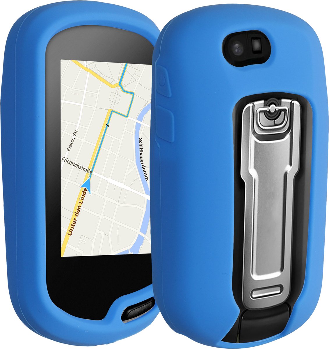 kwmobile Hoesje geschikt voor Garmin Oregon 700 / 750t / 600 / 650 - Beschermhoes voor handheld GPS - Back cover in mat blauw