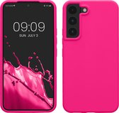 kwmobile telefoonhoesje geschikt voor Samsung Galaxy S22 - Hoesje met siliconen coating - Smartphone case in neon roze