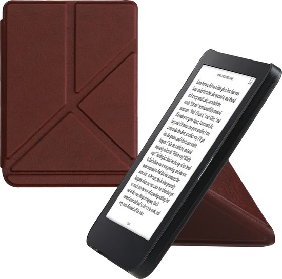 kwmobile case geschikt voor Kobo Clara 2E - Met standaard - E reader cover van kunstleer - In braam