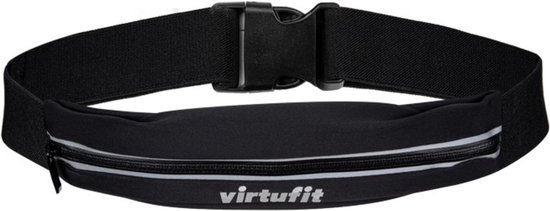 VirtuFit Running Belt - met Klittenbandsluiting - Telefoonhouder - Sport Heupband - Hardloop Riem - Heuptas - Zwart - Virtufit