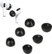 kwmobile 6x cover voor oordopjes - geschikt voor Apple Airpods Pro 2 - Van memory foam in zwart - Maat S, M en L