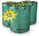 Set van 3 tuinzakken - 272 l tuinafvalzak met extra versterkte bodem - zelfstaande en opvouwbare bladzak met 4 stabiele handgrepen - voor tuinafval, bladeren en groen snijden