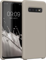 kwmobile telefoonhoesje geschikt voor Samsung Galaxy S10 - Hoesje met siliconen coating - Smartphone case in mat beige