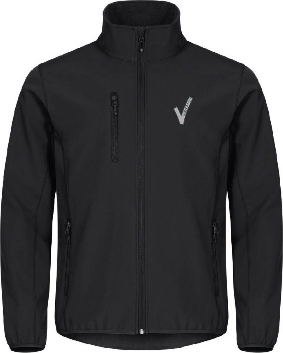 Security / Beveiliging kleding - Clique - Softshell jas Zwart inclusief Borstlogo (V-tje) en Ruglogo (SECURITY) - Maat 5XL - VOOR PROFESSIONALS