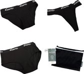 Cheeky Pants Feeling - Set van 3 Ondergoed - Maat 48 - Absorberend - Comfortabel - Zwarte uitvoering