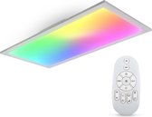 B.K.Licht - Plafondlamp - CCT en RGB  - dimbaar led paneel - ultravlak - met afstandsbediening - 59.5cm x 29.5cm (LxB) - 3.000K to 6500K - 1.300lm - 15W