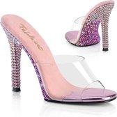 Fabulicious - GALA-01DMM Muiltjes met hak - US 8 - 38 Shoes - Transparant/Roze