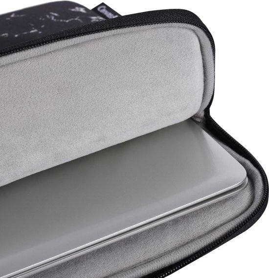 Housse pour ordinateur portable 15,6 pouces XV - Housse pour ordinateur portable avec compartiments Extra - Marbre Zwart