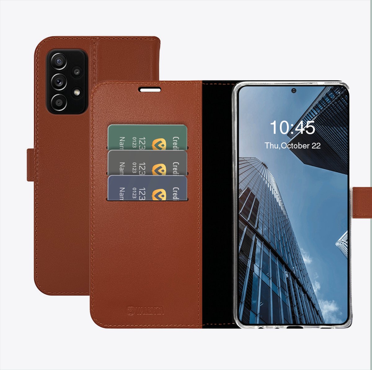 Valenta - Samsung Galaxy A72 Bookcase hoesje - Bruin - Leer